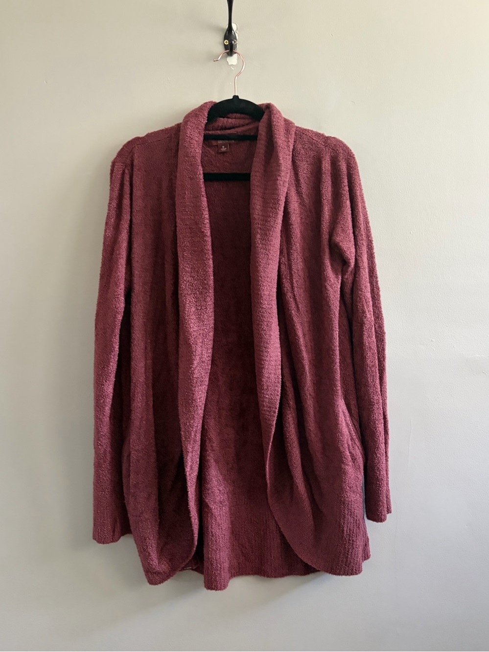 Barefoot Dreams Cozy Chic Cardigan Sweater Burgundy Medium